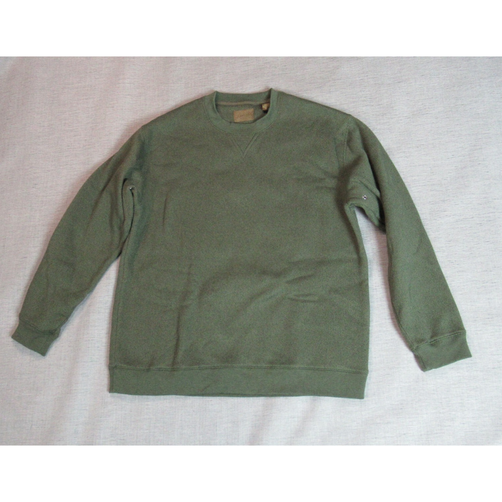 St Johns Bay Sweatshirt Mens Small Green Long Sleeve Pullover Outdoor Cabincore
